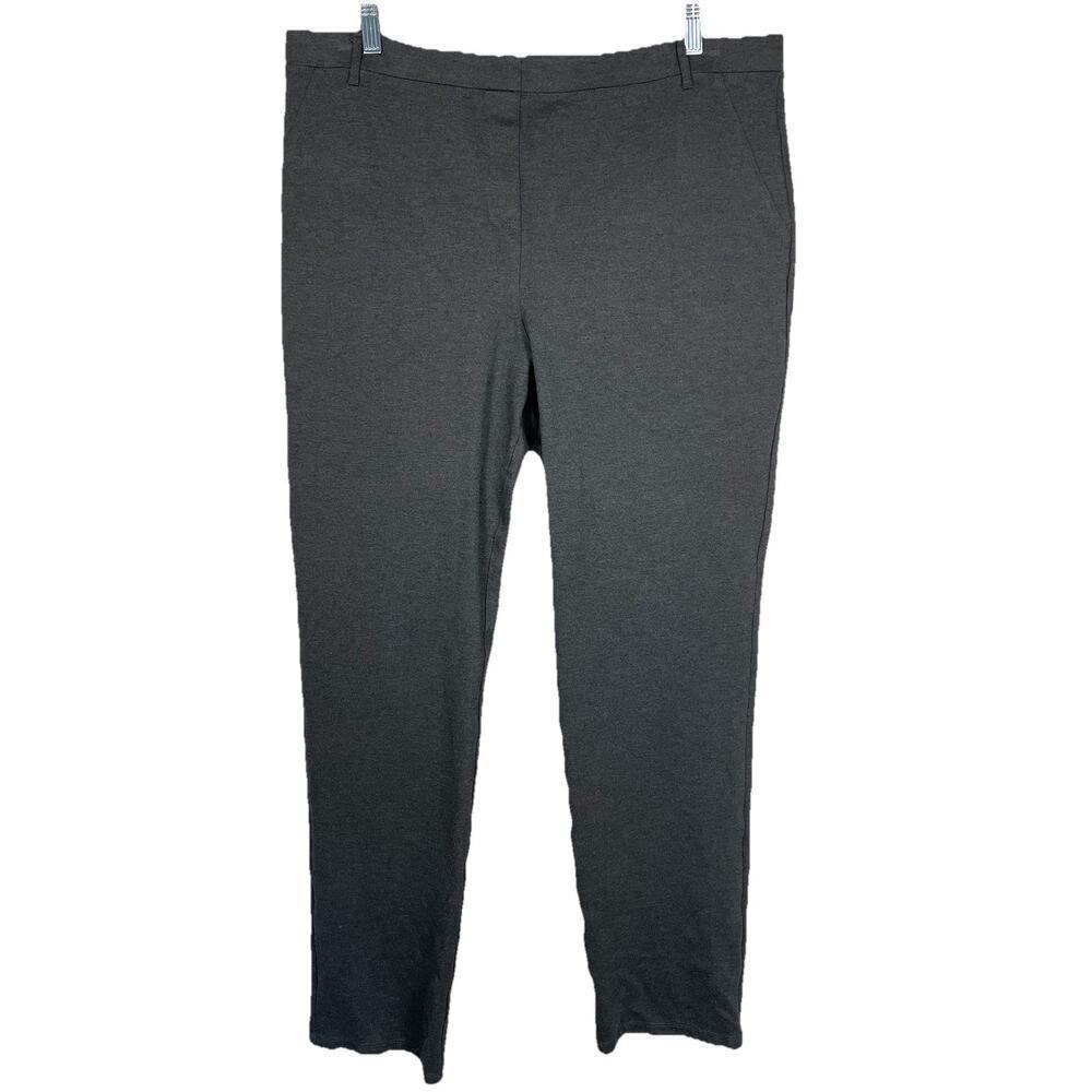 Quince Ultra-Stretch Ponte Pant Straight Leg Womens XL Tall Gray Pull On Comfort